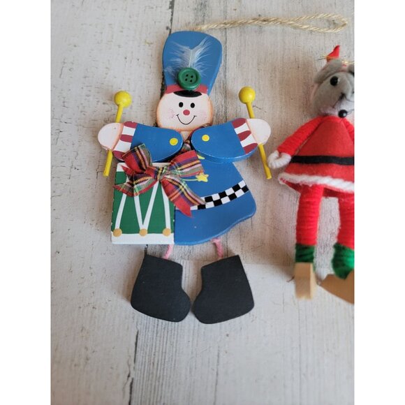 Unique vintage mouse Santa Claus soldier ornament Xmas set - Picture 3 of 8